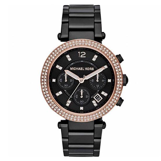 Michael Kors Parker Diamonds Black Dial Black Steel Strap Watch for Women - MK5885 Buy Now By Michael Kors