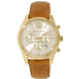 Michael Kors Lexington Chronograph Gold Dial Brown Leather Strap Watch For Men - MK8447 Buy Now By Michael Kors