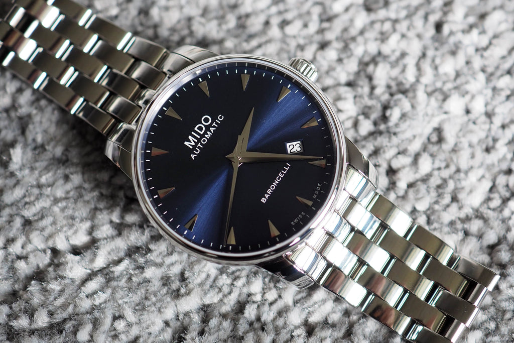 Mido Baroncelli II Automatic Blue Dial Silver Steel Strap Watch For Men - M8600.4.15.1 Buy Now By Mido