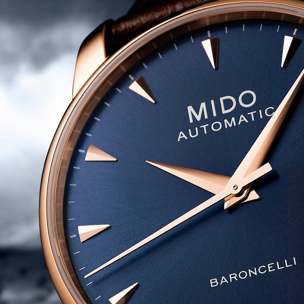 Mido Baroncelli Automatic Midnight Blue Dial Brown Leather Strap Watch For Women - M7600.3.65.8 Buy Now By Mido