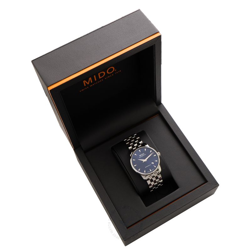 Mido Baroncelli II Automatic Blue Dial Silver Steel Strap Watch For Men - M8600.4.15.1 Buy Now By Mido