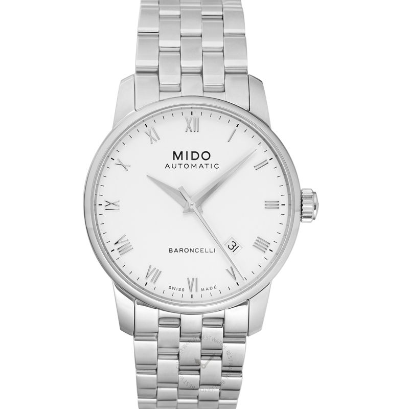 Mido Baroncelli III Automatic White Dial Silver Steel Strap Watch For Women - M7600.4.26.1 Buy Now By Mido