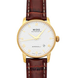 Mido Baroncelli III Automatic White Dial Brown Leather Strap Watch For Women - M7600.3.26.8 Buy Now By Mido