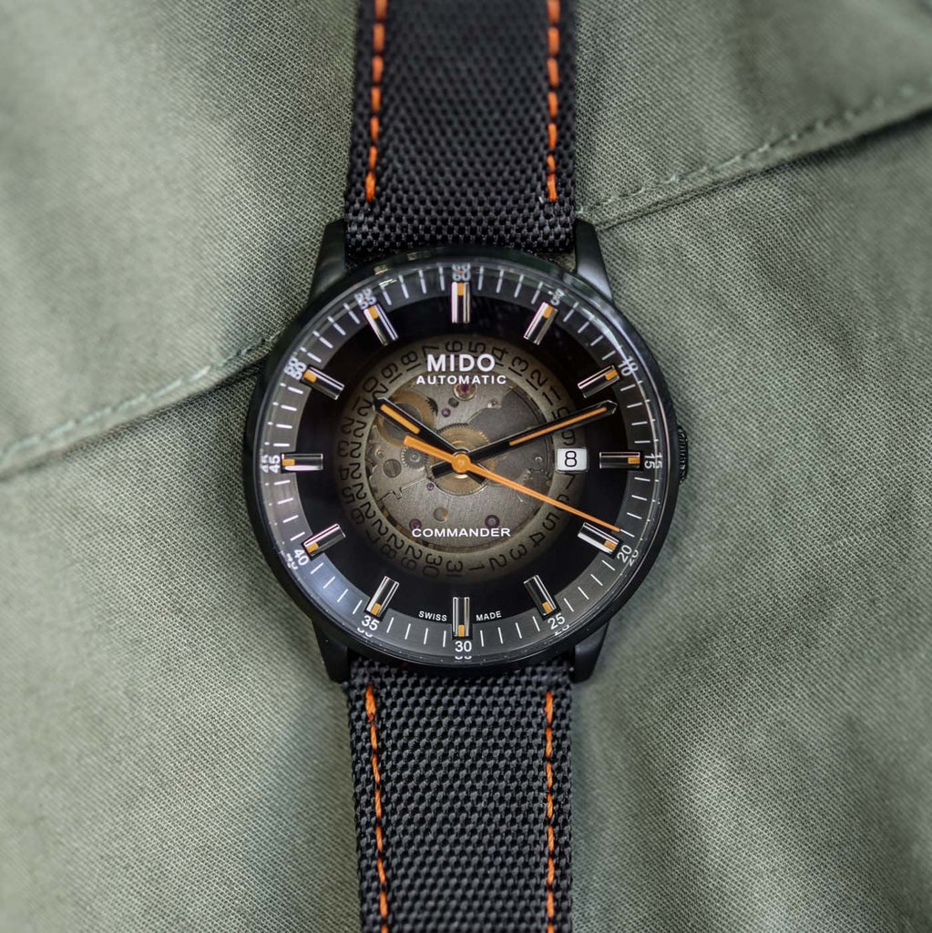 Mido Commander Automatic Gradient Black Dial Black Nylon Strap Watch For Men - M021.407.37.411.00 Buy Now By Mido