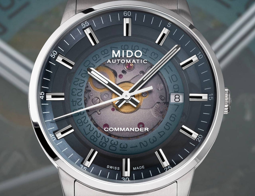 Mido Commander Automatic Gradient Blue Dial Silver Steel Strap Watch For Men - M021.407.11.411.01 Buy Now By Mido