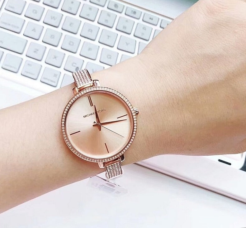 Michael Kors Jaryn Quartz Rose Gold Dial Rose Gold Steel Strap Watch For Women - MK3785 Buy Now By Michael Kors