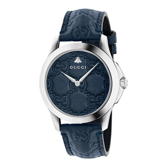 Gucci G Timeless Quartz Blue Dial Blue Leather Strap Watch For Men - YA1264032 Buy Now By Gucci