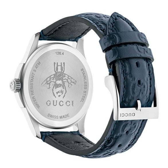 Gucci G Timeless Quartz Blue Dial Blue Leather Strap Watch For Men - YA1264032 Buy Now By Gucci