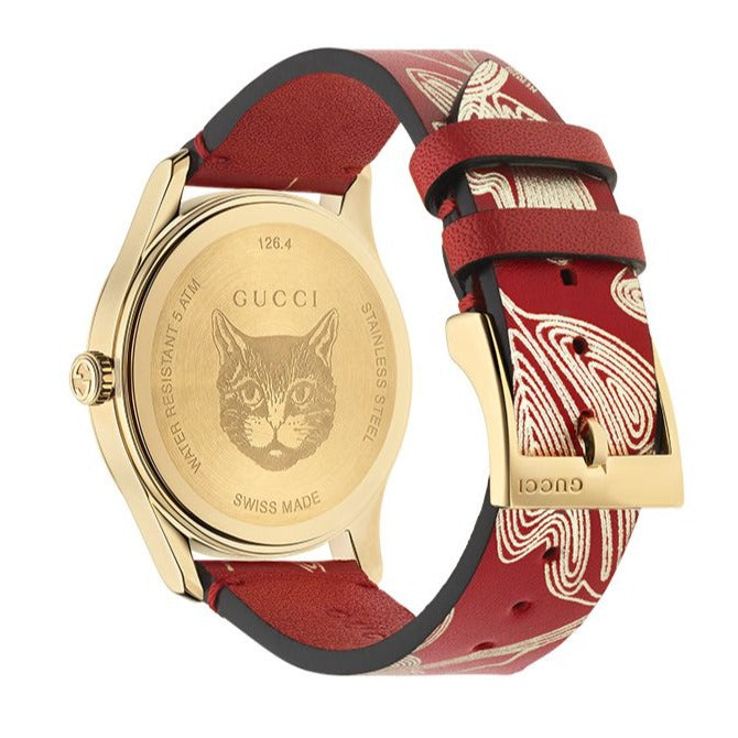 Gucci G Timeless Quartz Red Dial Red Leather Strap Watch For Women - YA1264054 Buy Now By Gucci