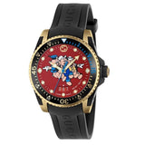 Gucci Dive Quartz Red Dial Black Rubber Strap Watch For Men - YA136325 Buy Now By Gucci