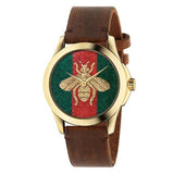 Gucci G Timeless Quartz Two Tone Dial Brown Leather Strap Watch For Men - YA126451B Buy Now By Gucci