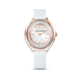 Swarovski Crystalline Aura Silver Dial White Leather Strap Watch for Women - 5519453 Buy Now By Swarovski
