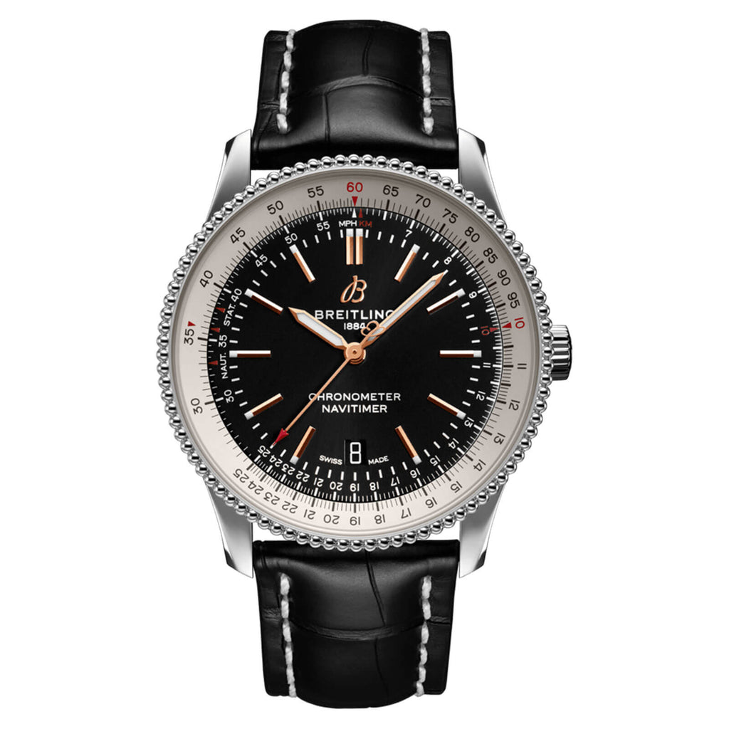 Breitling Navitimer 1 Automatic 41mm Black Dial Black Leather Strap Mens Watch - A17326211B1P2 Buy Now By Breitling