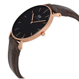 Daniel Wellington Classic York Black Dial Brown Leather Strap Watch For Women - DW00100140 Buy Now By Daniel Wellington