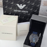 Emporio Armani Luigi Chronograph Black Dial Blue Rubber Strap Watch For Men - AR11023 Buy Now By Emporio Armani