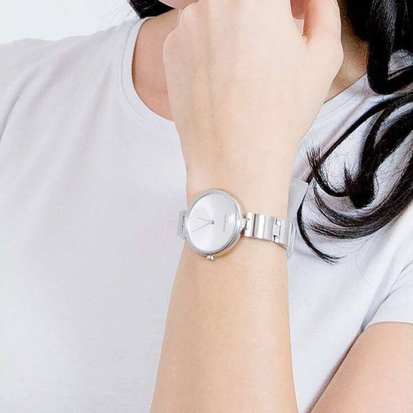 Calvin Klein Wavy Silver Dial Silver Steel Strap Watch for Women - K9U23146 Buy Now By Calvin Klein