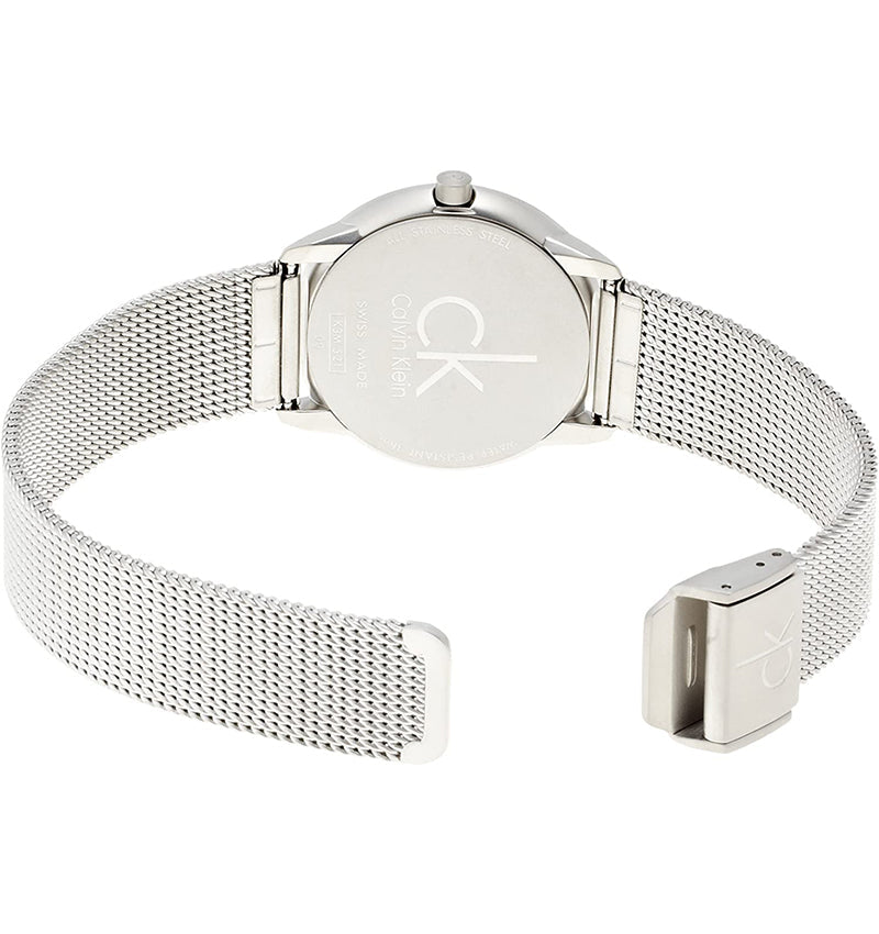 Calvin Klein Minimal Grey Dial Silver Mesh Bracelet Watch for Women - K3M53154 Buy Now By Calvin Klein