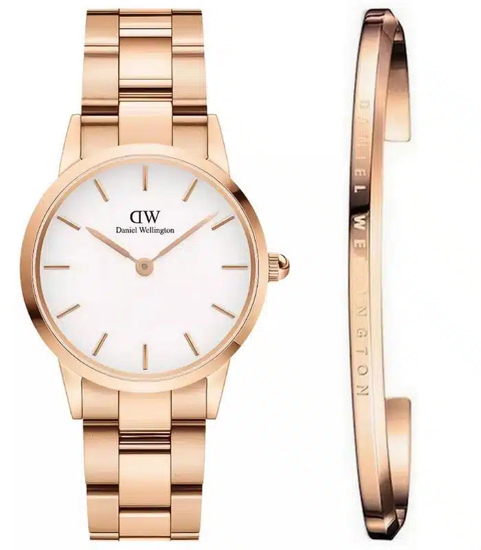 Daniel Wellington Iconic Link White Dial Rose Gold Steel Strap Watch for Women - DW00100213 Buy Now By Daniel Wellington