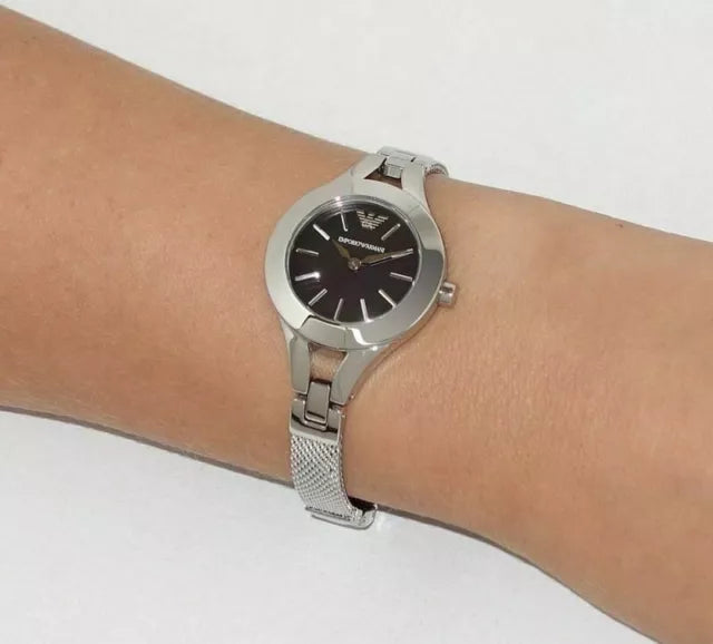 Emporio Armani Classic Quartz Black Dial Silver Steel Strap Watch For Women - AR7328 Buy Now By Emporio Armani