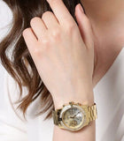 Guess Confetti Diamonds Silver Dial Gold Steel Strap Watch for Women - W0774L5 Buy Now By Guess