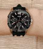 Guess Oasis Black Dial Two Tone Steel Strap Watch for Men - W0366G3 Buy Now By Guess