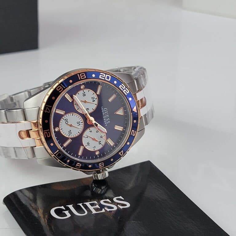 Guess Odyssey Blue Dial Two Tone Steel Strap Watch For Men - W1107G3 Buy Now By Guess
