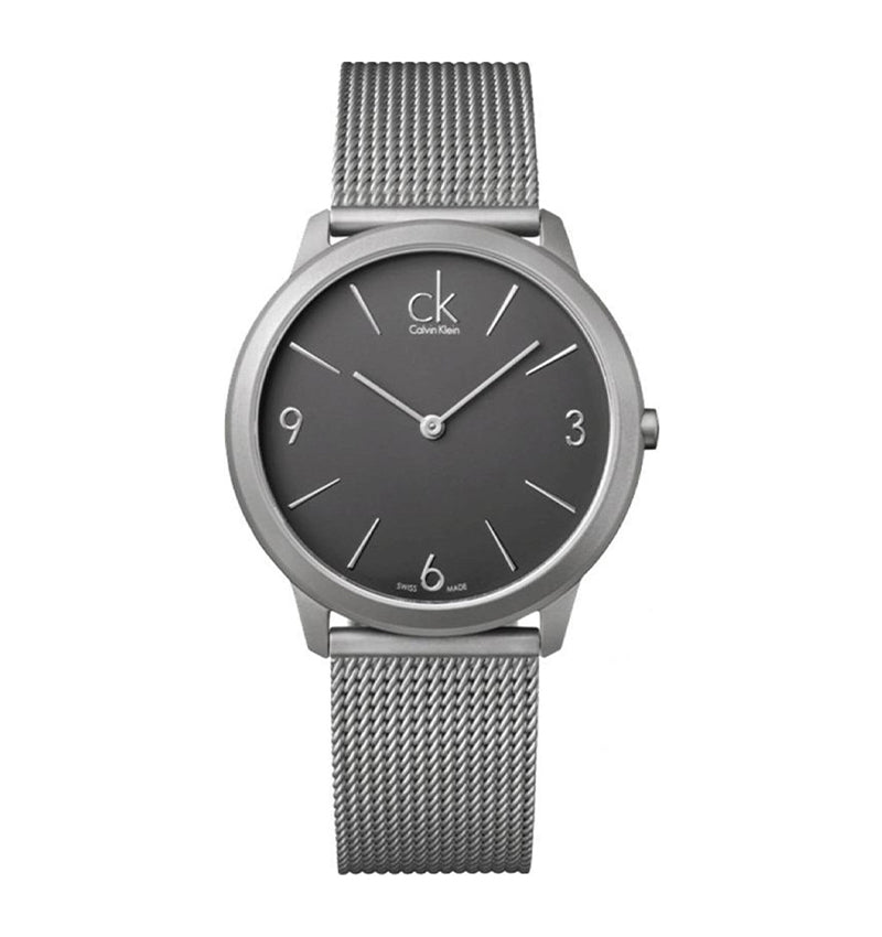 Calvin Klein Minimal Grey Dial Silver Mesh Bracelet Watch for Men - K3M51154 Buy Now By Calvin Klein