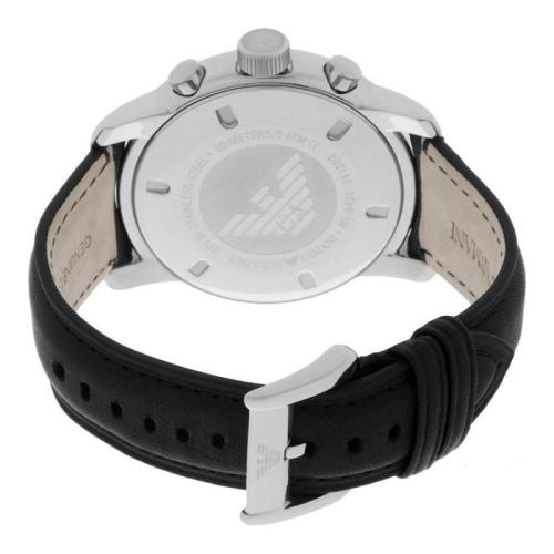 Emporio Armani Classic Chronograph Black Dial Black Leather Strap Watch For Men - AR0431 Buy Now By Emporio Armani