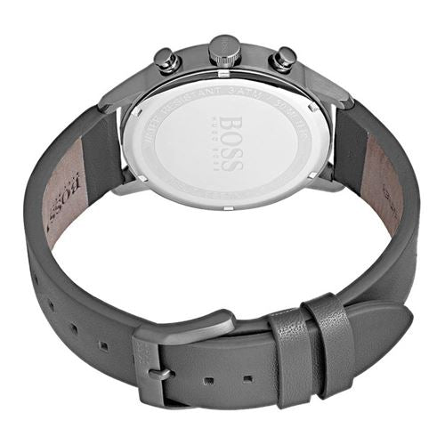 Hugo Boss Architectural Grey Dial Grey Leather Strap Watch for Men - 1513570 Buy Now By Hugo Boss