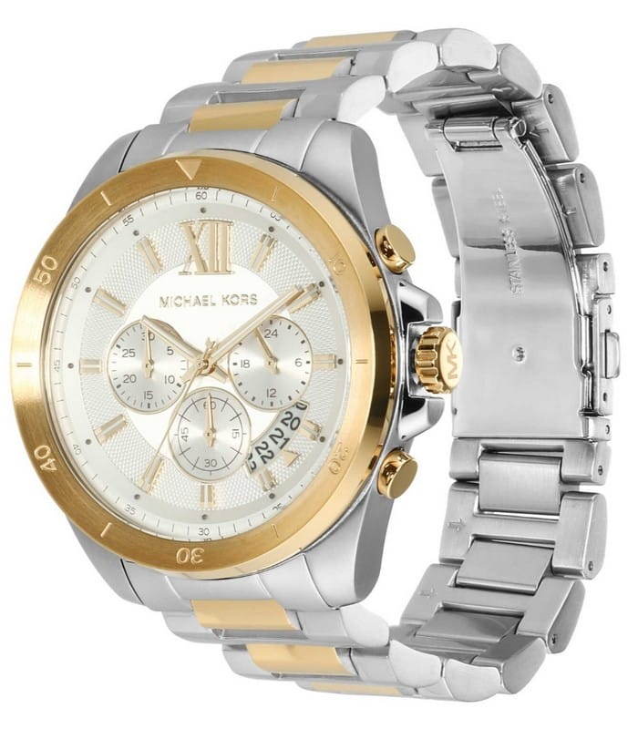 Michael Kors Brecken Chronograph White Dial Two Tone Steel Strap Watch For Men - MK9064 Buy Now By Michael Kors