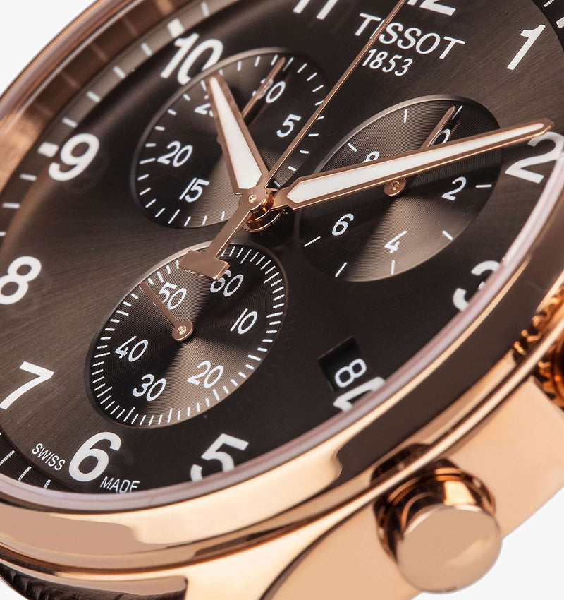 Tissot Chrono XL Black Dial Brown Leather Strap Watch For Men - T116.617.36.057.01 Buy Now By Tissot