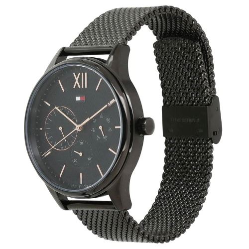 Tommy Hilfiger Damon Quartz Black Dial Black Mesh Bracelet Watch for Men - 1791420 Buy Now By Tommy Hilfiger