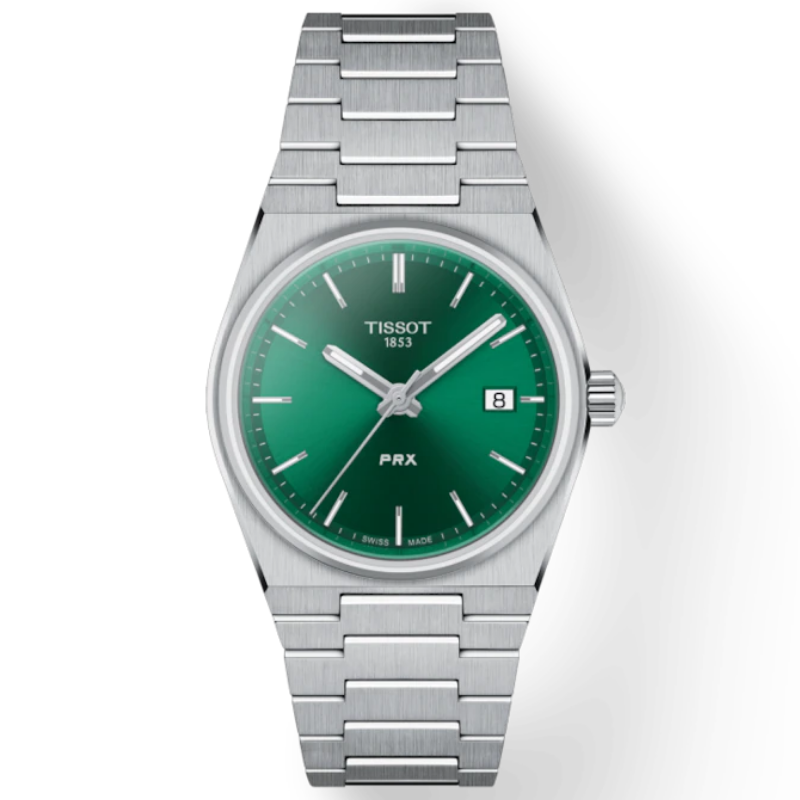 Tissot PRX Quartz Green Dial Steel Silver Steel Strap Watch for Men - T137.410.11.081.00 Buy Now By Tissot