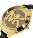 Michael Kors Slim Runway Quartz Gold Dial Black Leather Strap Watch For Women - MK2392 Buy Now By Michael Kors