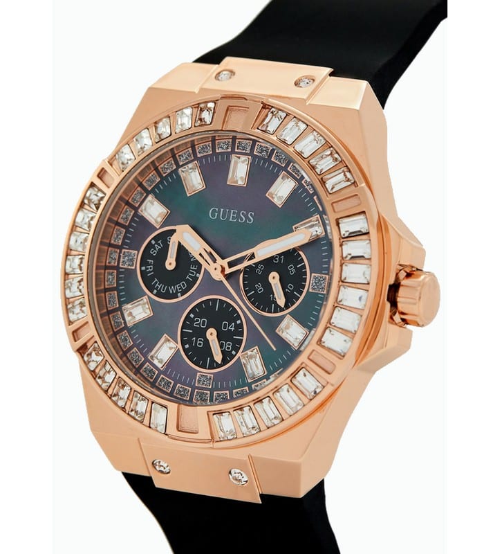 Guess Venus Diamonds Black Dial Black Rubber Strap Watch for Women - GW0118L2 Buy Now By Guess