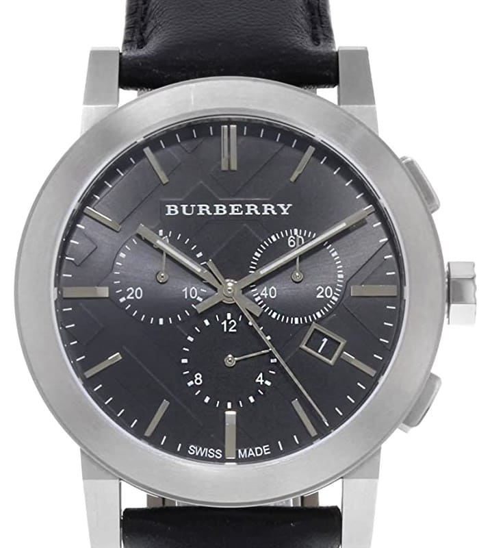 Burberry The City Grey Dial Black Leather Strap Watch for Men - BU9359 Buy Now By Burberry