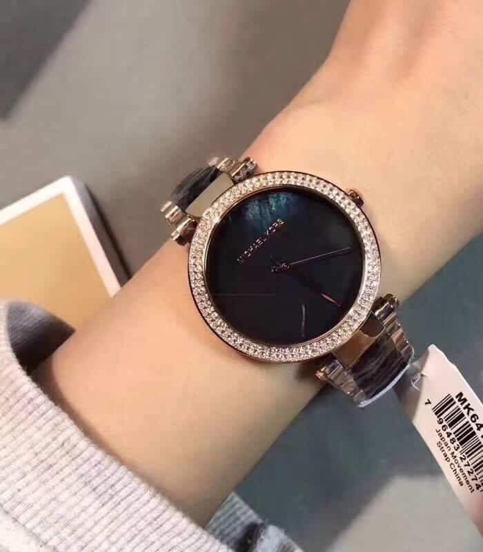 Michael Kors Parker Mother of Pearl Black Dial Two Tone Steel Strap Watch for Women - MK6414 Buy Now By Michael Kors