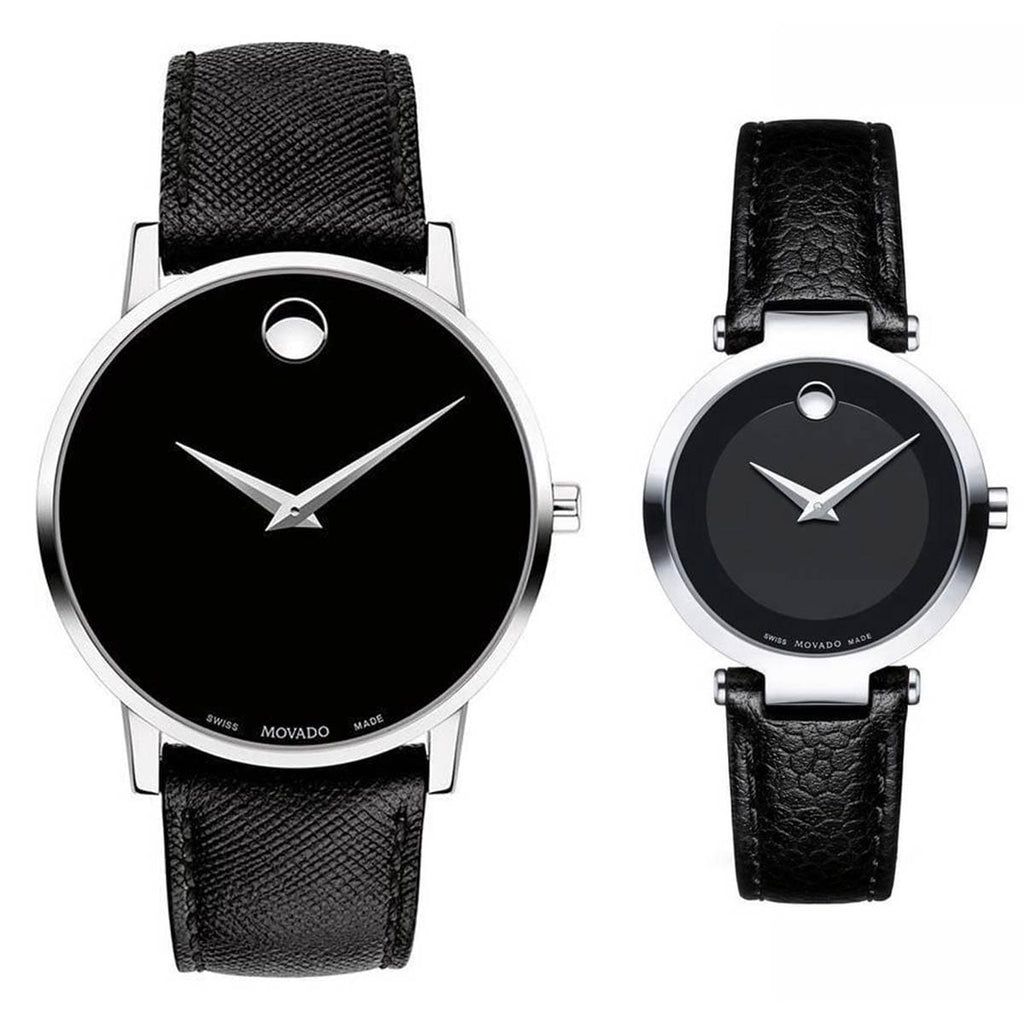 Movado Museum Classic Black Dial Black Leather Strap Watch for Men - 0607194 Buy Now By Movado