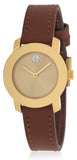 Movado Bold Gold Dial Brown Leather Strap Watch for Women - 3600437 Buy Now By Movado