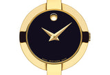 Movado Bela Black Dial Gold Steel Strap Watch For Women - 0606999 Buy Now By Movado