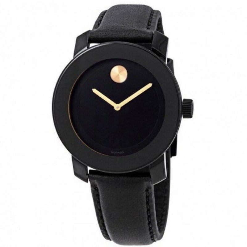 Movado Bold Black Dial Black Leather Strap Watch for Women - 3600527 Buy Now By Movado