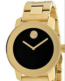 Movado Bold Black Dial Gold Steel Strap Unisex Watch - 3600397 Buy Now By Movado