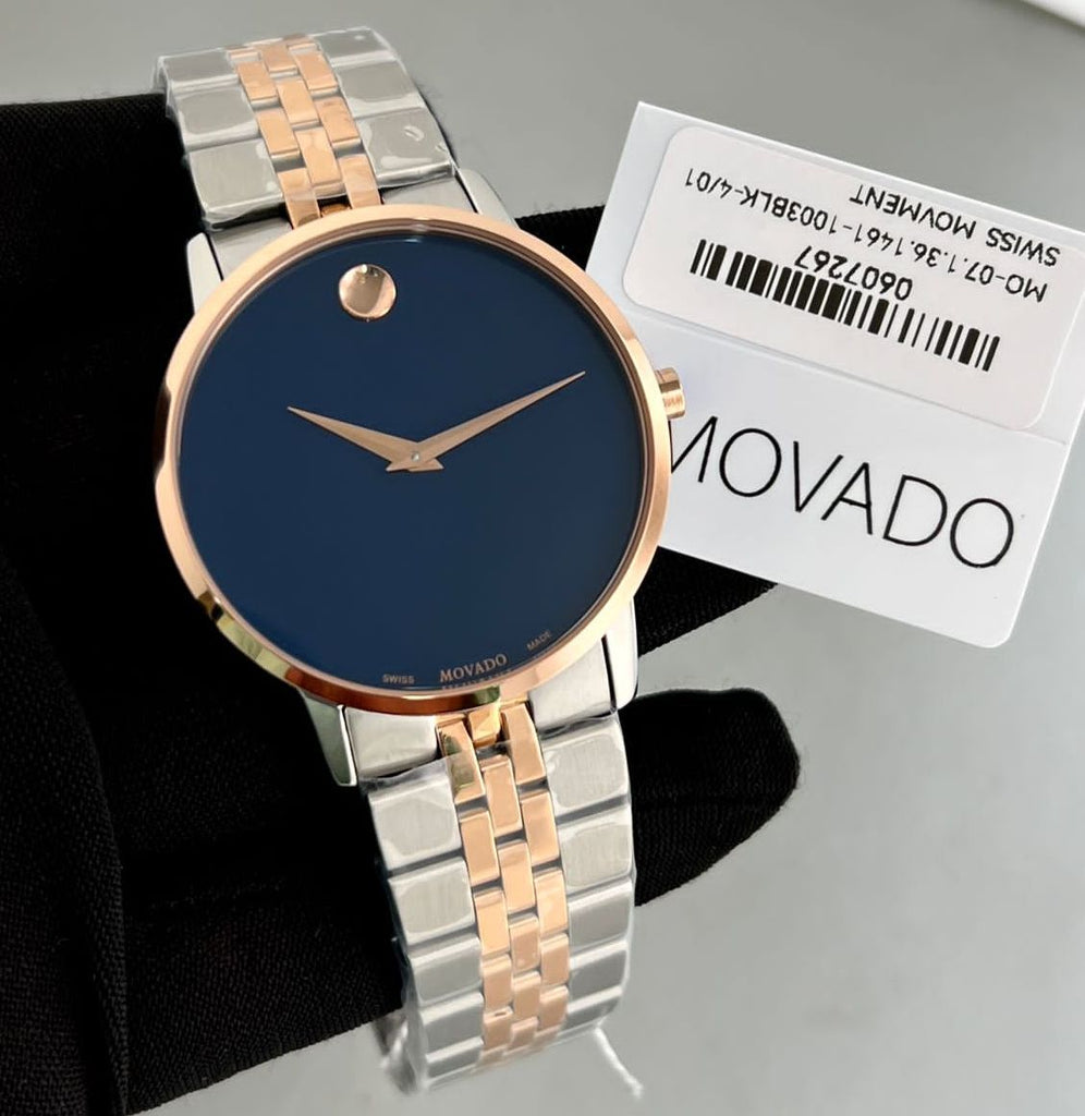 Movado Museum Classic Blue Dial Two Tone Steel Strap Watch for Men - 0607267 Buy Now By Movado