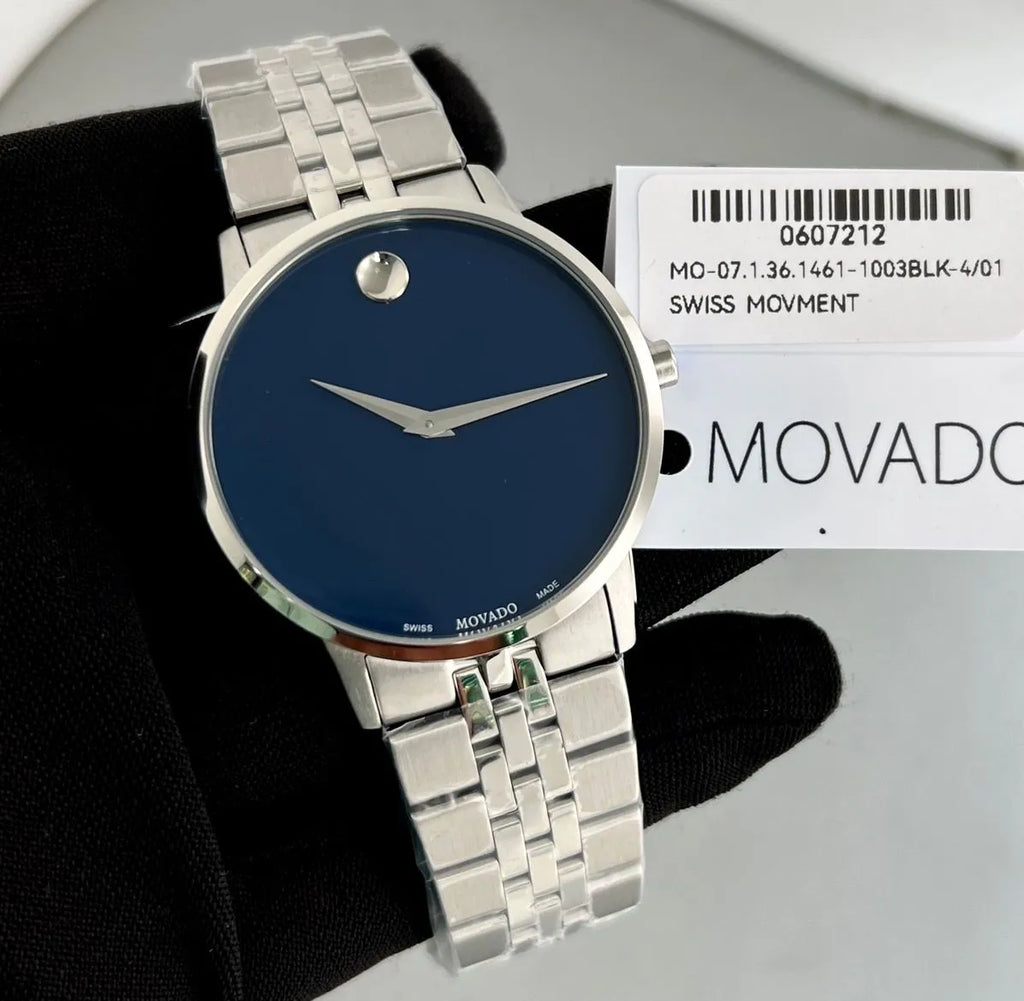 Movado Museum Classic Blue Dial Silver Steel Strap Watch for Men - 0607212 Buy Now By Movado