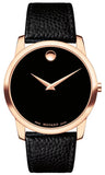 Movado Museum Classic Black Dial Black Leather Strap Watch For Men - 607060 Buy Now By Movado