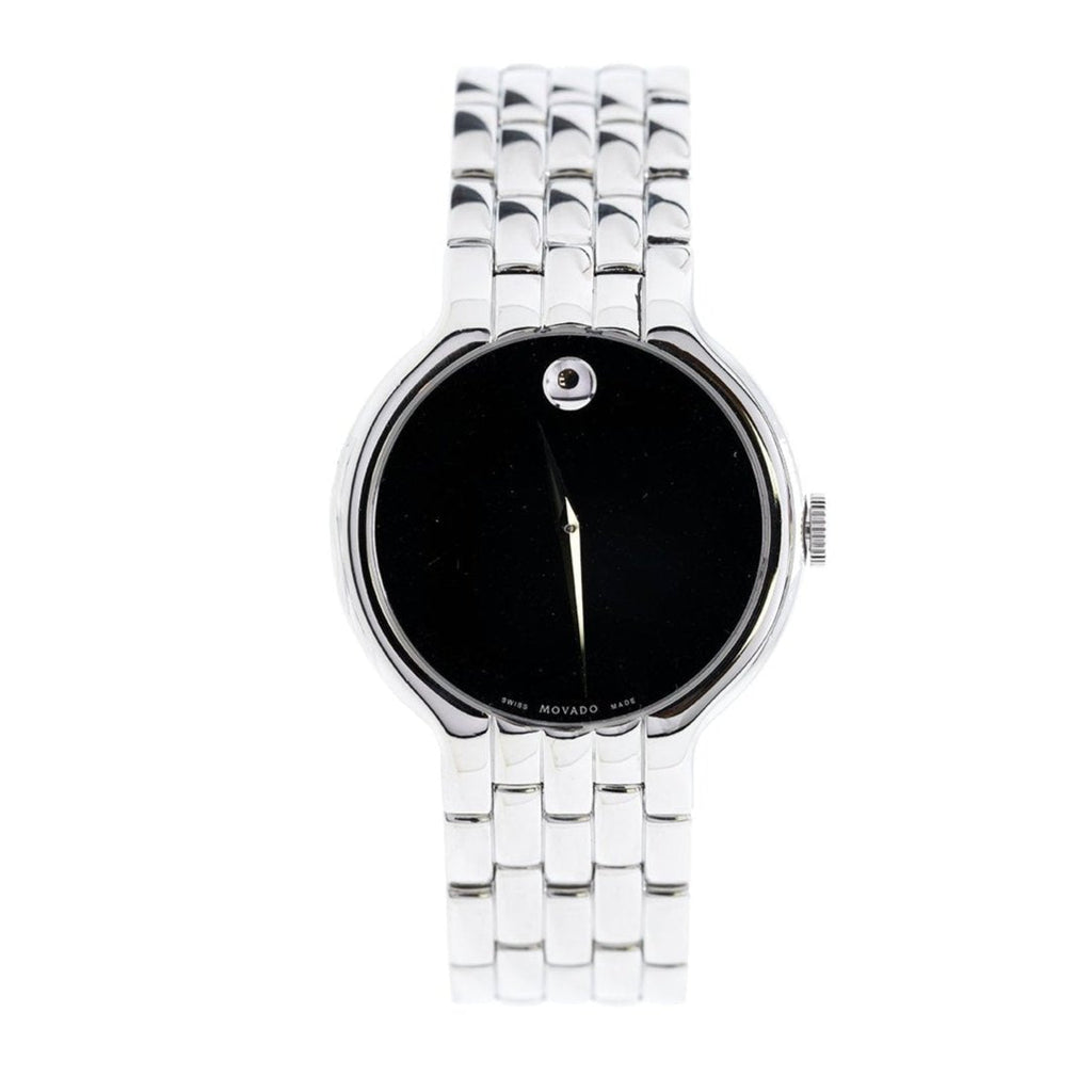 Movado Classic Quartz Black Dial Silver Steel Strap Watch for Men - 0606337 Buy Now By Movado