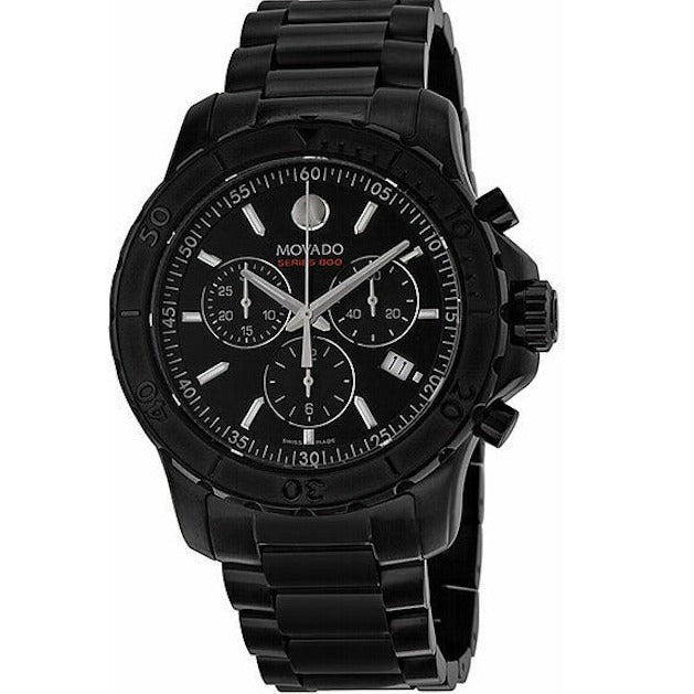 Movado Series 800 Chronograph Black Dial Black Steel Strap Watch For Men - 2600119 Buy Now By Movado
