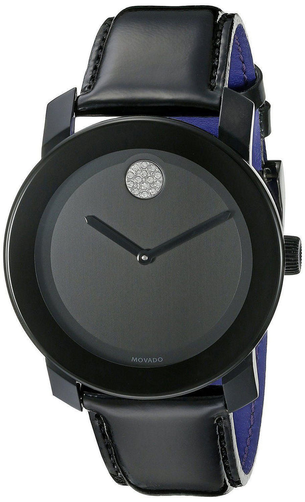 Movado Bold Black Dial Black Leather Strap Watch for Women - 3600483 Buy Now By Movado