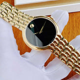 Movado Veturi Black Dial Gold Steel Strap Watch for Women - 0606935 Buy Now By Movado