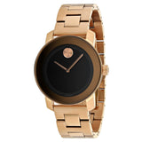 Movado Bold Black Dial Rose Gold Steel Strap Watch for Women - 3600463 Buy Now By Movado